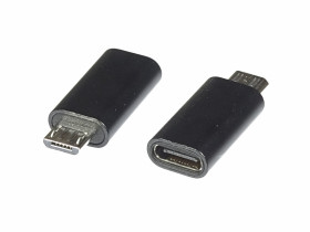Adapter wtyk micro USB - gniazdo USB-C czarne