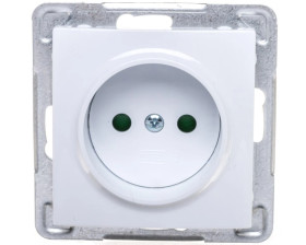 IMPRESJA Gniazdo pojedyncze b/u z przesłonami białe GP-1YP/m/00