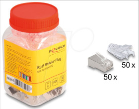 66905 RJ45 modular plug Cat.6, with front opening, 50 pieces