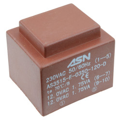2 x 6V 3.5VA 230V Encapsulated PCB Transformer