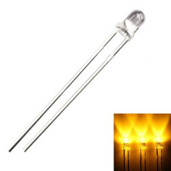3mm Yellow LED - Bright - Clear 20mA - 588-590nm - 10 pcs