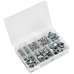 Sealey AB033LN Nylon Lock Nut Assortment 255pc M4-M16 DIN 985