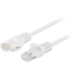 Patchcord UTP kat.6 kabel sieciowy LAN 2x RJ45 linka biały 5m LANBERG