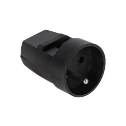 GNIAZDO SIECIOWE G-10 CZARNE 230V 16A Z UZIEMIENIEM NA KABEL