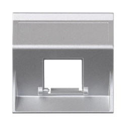 Simon Connect Płytka S500, 1x RJ bez osłon skośna do adapterów MD aluminium 50000181-033