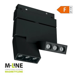 Reflektor szynowy magnetyczny liniowy podwójny regulowany 6W 480lm 4000K czarny M-LINE