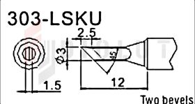 Grot Q303-LSKU długie ostrze 3mm z czujnikiem temperatury do QUICK202D