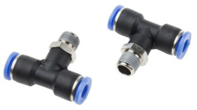 Adapter gwintowany teowy typu gwint – rura, 10 barów