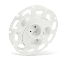 Rozgałeźnik z nawijakiem 3x2P+Z okrągły biały GN-36 AS