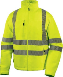Kurtka ostrzegawcza, wodoodporna i oddychająca z poliestru Stretch, KL. 3, kolor Żółty Fluo, rozmiar: XXL, FLEHVJAXX