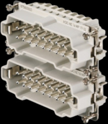 Pin contact insert, 6, 16 pole, equipped, push-in, with PE contact, 1875800000