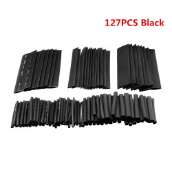 127 pcs Heat Shrink Tube Set - Black - fi 2 to 14 mm