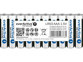 10x baterie R-03 LR3 AAA 1,5V alkaliczne EverActive Pro