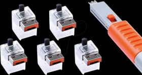 NC03PKOR Cable lock, RJ45, 5 pieces, with key, orange