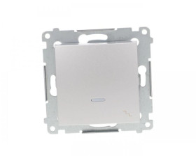 Simon 54 Łącznik schodowy z podświetleniem srebrny mat DW6AL.01/43