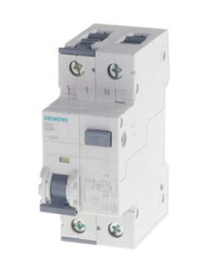 Wyłącznik różnicowoprądowy z członem nadprądowym RCBO, 2-biegunowy, 16A, 230V, 30mA, na szynę DIN, Siemens, 5SU1