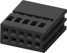 Socket, unequipped, 10 pole, straight, 2 rows, black, 1534125-1
