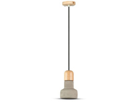 VT-7125 Lampa wisząca beton + drewno średnica: 125 3855 V-TAC