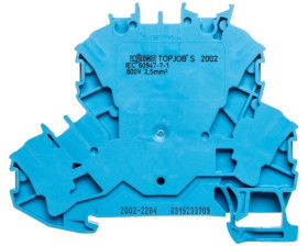 Złączka szynowa 2-pietrowa 2,5mm2 N/N niebieska 2002-2204/099-000 TOPJOBS /50szt./