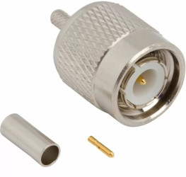 TNC plug 50 Ω, RG-174, RG-188, RG-316, LMR-100A, Belden 7805A, RG-174LL, crimp connection, straight, 122118