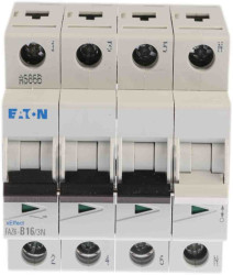 Wyłącznik nadprądowy MCB, Typ B, 16A, 230 → 400V, na szynę DIN, Eaton