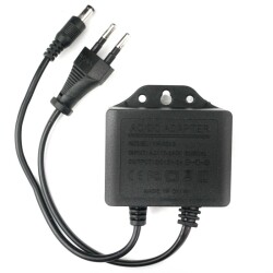 Zasilacz DC 12V 2A 5.5/2.1 zasilanie kamer LED IoT EU wodoodporny czarny