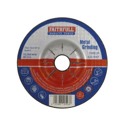 Faithfull FAI1005MDG Depressed Centre Metal Grinding Disc 100 x 5 x 16mm