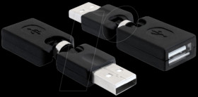 65260 USB 2.0 A plug &gt; socket rotating adapter