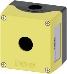 Obudowa kasety sterowniczej Siemens 1-otworowa Ø 22mm Żółty IP66, IP67, IP69(IP69K) SIRIUS ACT 3SU18