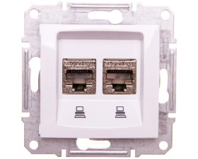 Sedna Gniazdo biały podwójne komp RJ45 kat.5e ekran SDN4600121