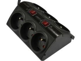 Przedłużacz przeciwprzepięciowy 6-gniazd z/u ACAR SMART 1,5m czarny