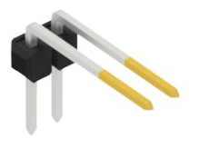 Pin header, 2 pole, pitch 2.54 mm, angled, black, SL31312S