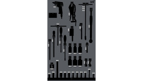 Panel wiszący na narzędzia Panele ścienne Panel konserwacji zawartość panel 1000 x 600 mm, zestaw haków, zestaw