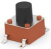 Short-stroke pushbutton, 1 Form A (N/O), 50 mA/24 VDC, unlit , actuator (black, L 3.4 mm), 1.56 N, SMD, 4-1437565-9