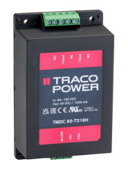 Przetwornica DC-DC, 60W, Uwe 80→ 160 V dc, Uwy 48V dc, Iwy 1.2A Nie, TRACOPOWER Nie
