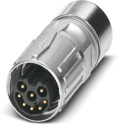 Plug, M17, 8 pole, crimp connection, SPEEDCON locking, straight, 1243262