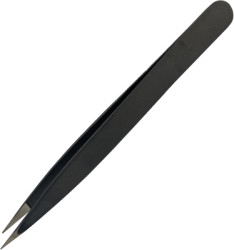 ESD tweezers, uninsulated, antimagnetic, carbon steel, 120 mm, BYB-7-30L0103
