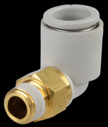 Screw connection, angled, 360° pivoting, R1/8 &lt;&gt; Ø 10 mm