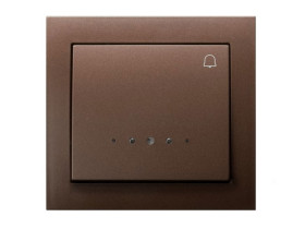 KIER Wyłącznik zwierny przycisk "dzwonek" z podświetleniem niebieskim brązowy metalik ŁP-6WS/52 OSPEL