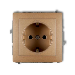 DECO Gniazdo pojedyncze z/u SCHUKO złoty metalik 8DGP-1sp