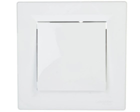 Łącznik Asfora dwubiegunowy jednoklawiszowy zaciski śrubowe biały z ramką EPH0200321