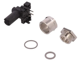 Gniazdo M12 5-pin żeńskie kod A-DeviceNet CANopen THT IP67 T4145015051-001