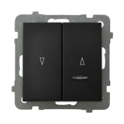 AS Łącznik żaluzjowy z podświetleniem niebieskim z blokadą mechaniczną czarny metalik ŁP-7GBS/m/33