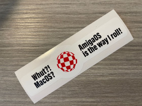Laptop decoration sticker Whut?! MacOS - AmigaOS