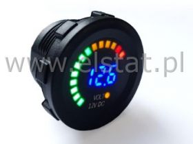 Woltomierz LED 12V niebieski ( wskaźnik naład.aku