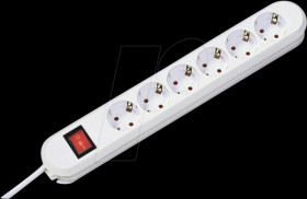 381.250K Socket outlet, 6 sockets, type F - CEE 7/3, white