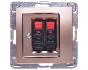 IMPRESJA Gniazdo głośnikowe podwójne złoty metalik GG-2Y/m/28