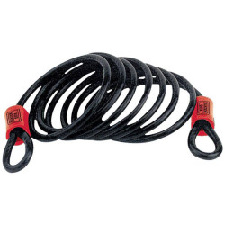 Burg W&#xE4;chter 11150 Spiral Cable Black 750mm with Loops Durable Security