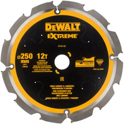 DEWALT DT1474-QZ Extreme PCD Fibre Cement Saw Blade 250 x 30mm x 12T