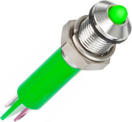 Signal light, 24 V (DC), green, 50 mcd, Mounting Ø 6 mm, pitch 1.25 mm, LED number: 1, Q6P1CXXG24E